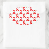 Sticker Ovale Motif de ruban rouge (Sac)