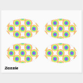 Sticker Ovale Motif de spirale arc-en-ciel (Feuille)