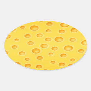 Sticker Ovale Motif de texture au fromage suisse
