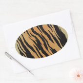 Sticker Ovale Motif de tigre (Enveloppe)