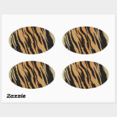 Sticker Ovale Motif de tigre (Feuille)