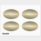 Sticker Ovale Motif Diamondplate avec Fond Noir à Or (Feuille)