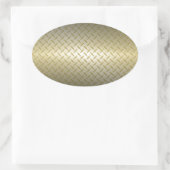 Sticker Ovale Motif Diamondplate avec Fond Noir à Or (Sac)