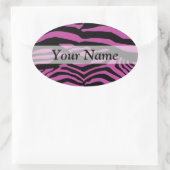 Sticker Ovale Motif d'impression zèbre violet (Sac)