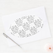 Sticker Ovale Motif Empreinte de patte dalmate (Enveloppe)