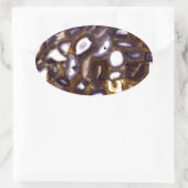 Sticker Ovale Motif en pierre blanche Brown violet (Sac)