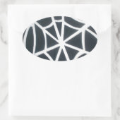 Sticker Ovale Motif géométrique Gras noir et blanc Spider Web (Sac)