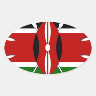Sticker Ovale Motif kenyan rond : un symbole national