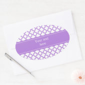 Sticker Ovale Motif Lavender Quatrefoil (Enveloppe)