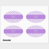 Sticker Ovale Motif Lavender Quatrefoil (Feuille)