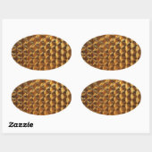 Sticker Ovale Motif métal or (Feuille)