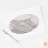 Sticker Ovale Motif moderne en marbre noir gris rose (Enveloppe)