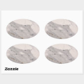 Sticker Ovale Motif moderne en marbre noir gris rose (Feuille)