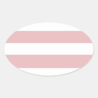 Sticker Ovale Motif moderne rose blanc rayures