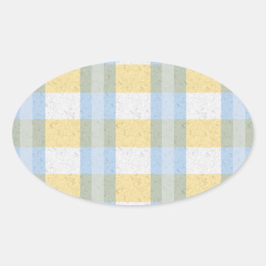 Sticker Ovale Motif Pastel bleu et jaune (Devant)