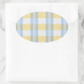 Sticker Ovale Motif Pastel bleu et jaune (Sac)