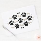 Sticker Ovale Motif Pâtes Et Os (Enveloppe)