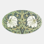 Sticker Ovale Motif Pimpernel William Morris (Devant)