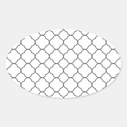 Sticker Ovale Motif Quatrefoil classique (Devant)