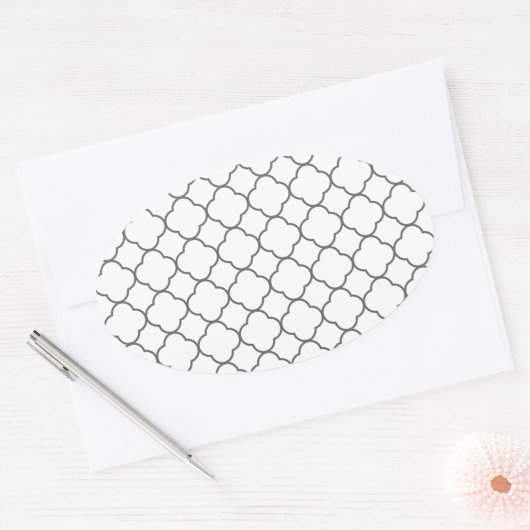 Sticker Ovale Motif Quatrefoil classique (Enveloppe)
