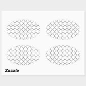 Sticker Ovale Motif Quatrefoil classique (Feuille)