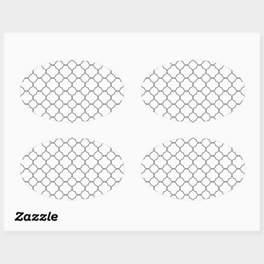 Sticker Ovale Motif Quatrefoil classique (Feuille)