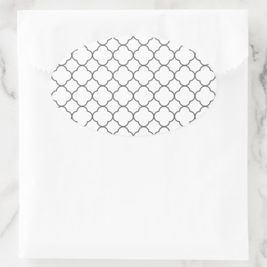 Sticker Ovale Motif Quatrefoil classique (Sac)