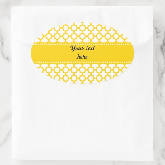 Sticker Ovale Motif Quatrefoil jaune (Sac)