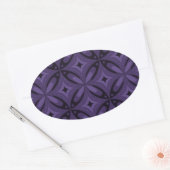 Sticker Ovale Motif Rétro de Couleur Violet Foncé (Enveloppe)