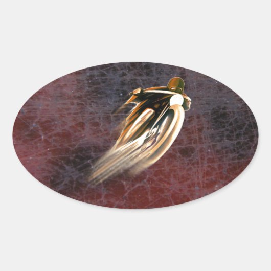 Sticker Ovale MOTO DE COURSE vintage. (Devant)