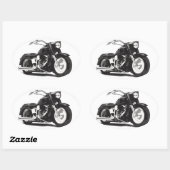 Sticker Ovale Moto noir (Feuille)
