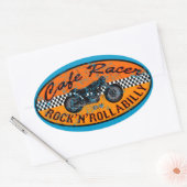Sticker Ovale Moto racer (Enveloppe)