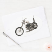 Sticker Ovale Motocyclette classique américaine (Enveloppe)