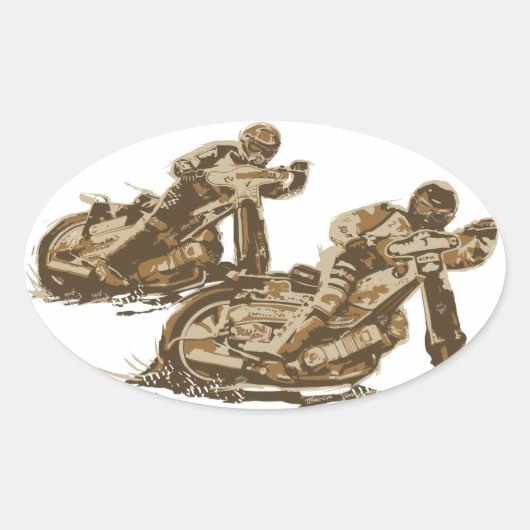 Sticker Ovale Motocyclistes Speedway (Devant)