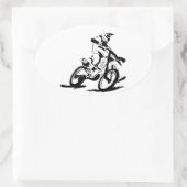 Sticker Ovale Motorcross simple vélo et cavalier (Sac)