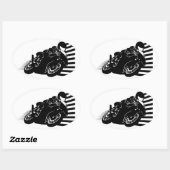 Sticker Ovale Motorcycle (Feuille)