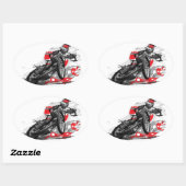 Sticker Ovale Motorcycle Racing Speedway Flat Track (Feuille)