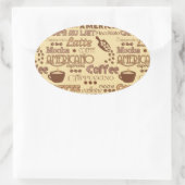 Sticker Ovale Mots de café (Sac)