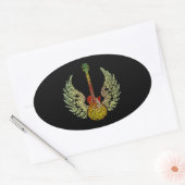 Sticker Ovale Mots de guitare WInge (Enveloppe)