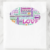 Sticker Ovale Mots De La Voie Esprit (Sac)