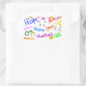 Sticker Ovale Mots du coeur_ (Sac)