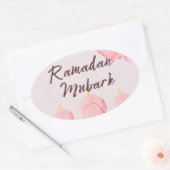 Sticker Ovale Moubarak rose du Ramadan (Enveloppe)