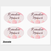 Sticker Ovale Moubarak rose du Ramadan (Feuille)
