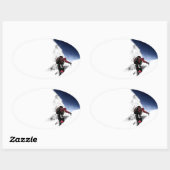 Sticker Ovale Mountain Climat Sports extrêmes (Feuille)