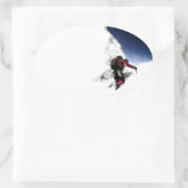 Sticker Ovale Mountain Climat Sports extrêmes (Sac)