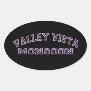 Sticker Ovale Mousson de vue de vallée