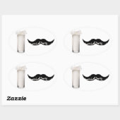 Sticker Ovale Moustache de lait (Feuille)