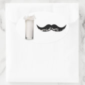 Sticker Ovale Moustache de lait (Sac)