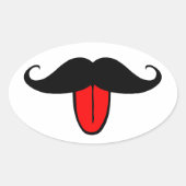 Sticker Ovale Moustache drôle (Devant)