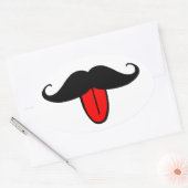Sticker Ovale Moustache drôle (Enveloppe)